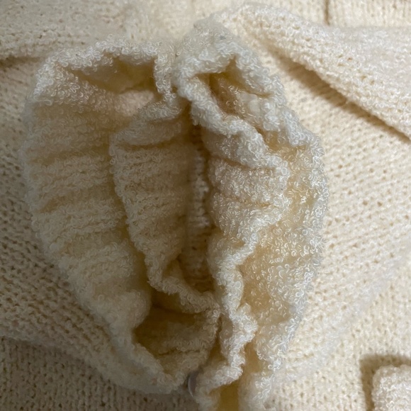 Peyton Primrose Anthropologie Ivory Tie Up Front Oversized Sweater. Size L/XL - Picture 11 of 16